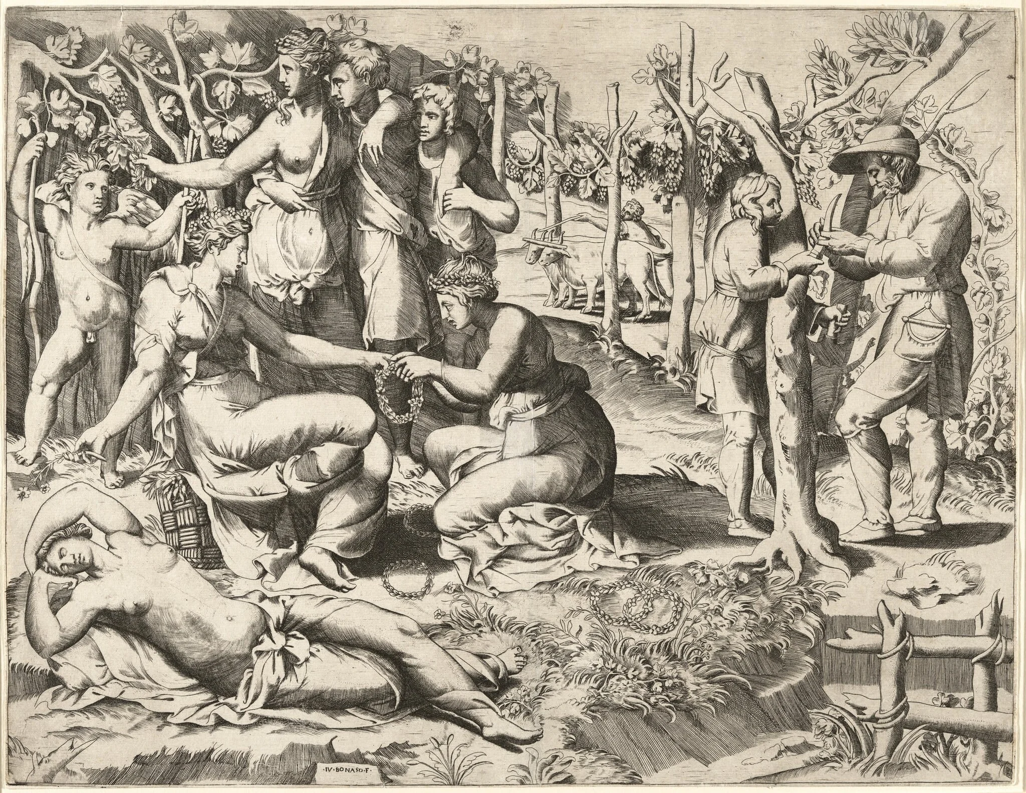 Flora and Her Nymphs, detail