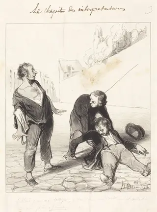 Fallait pas me tutoyer, j'suis dans..., by Honoré Daumier, ink, 1843