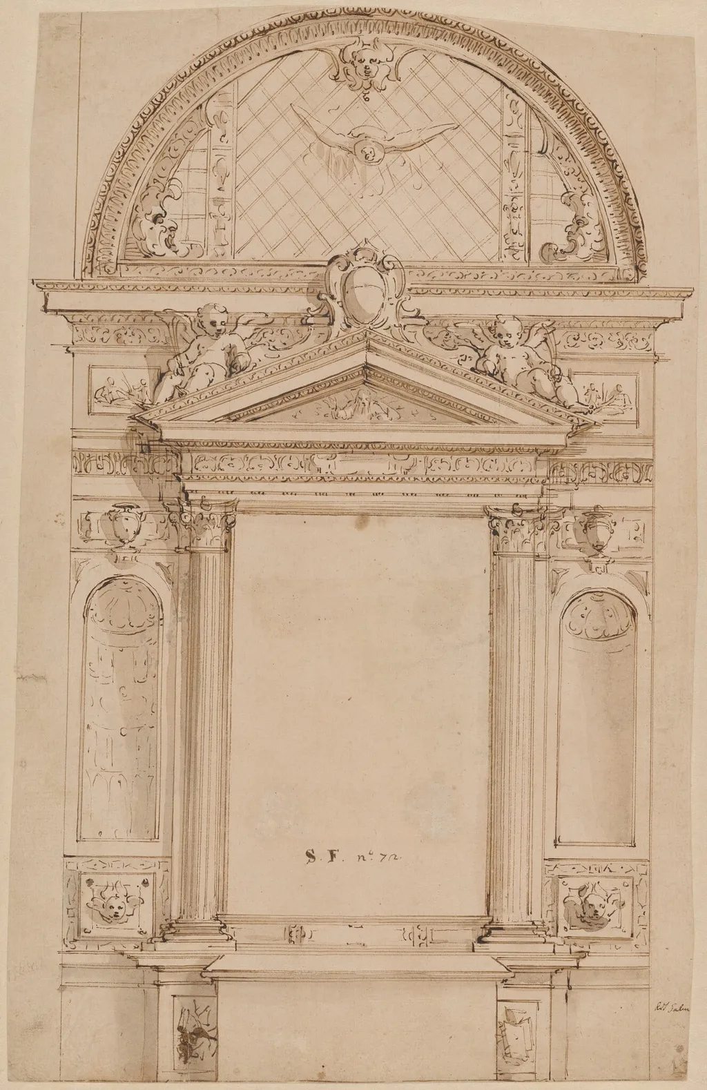 Design for an Altar, by Giovanni Battista Castello, chalk, 1554