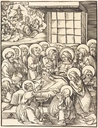 Death of the Virgin, by Hans Wechtlin I, ink, 1503