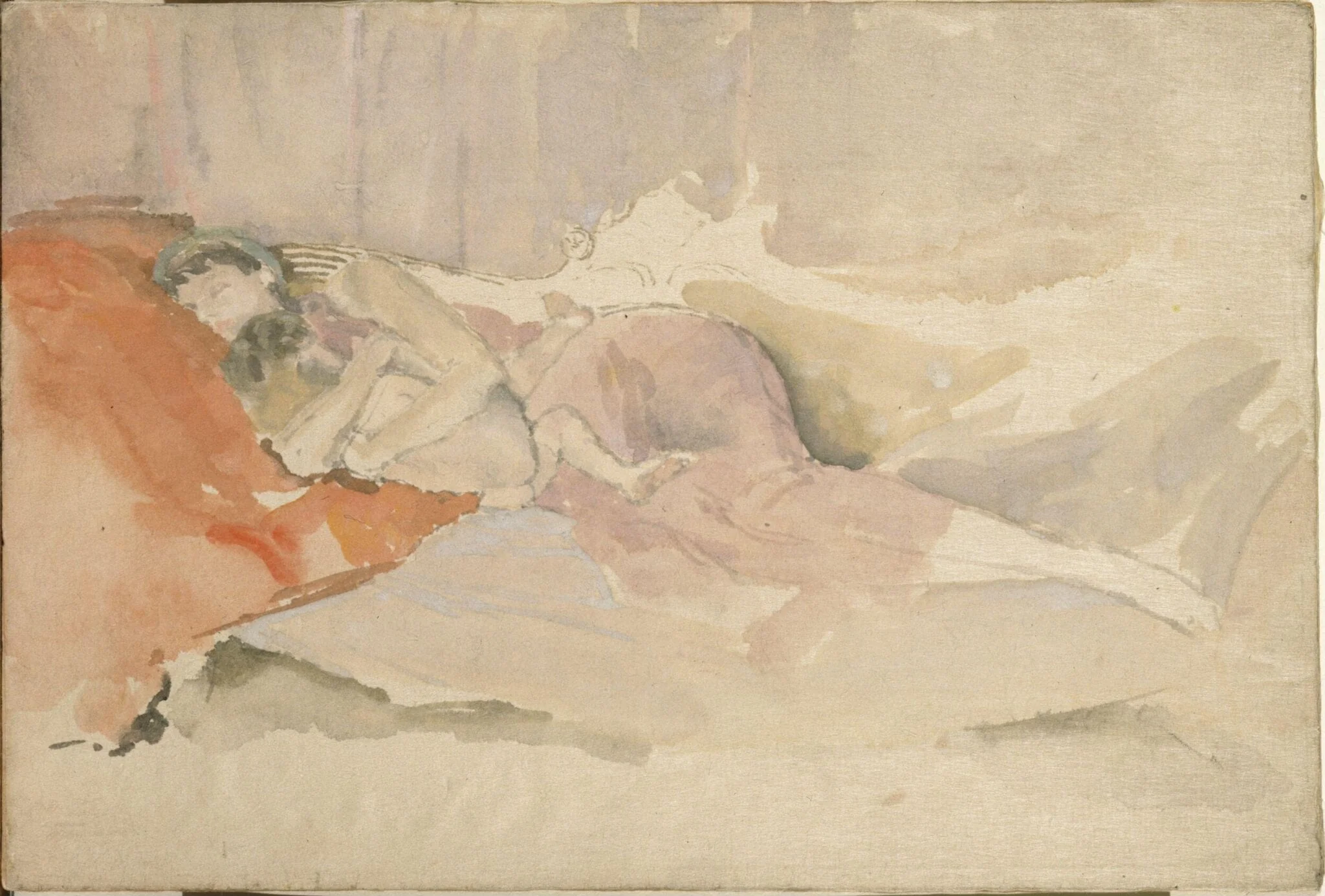 Mother and Child on a Couch, detail
