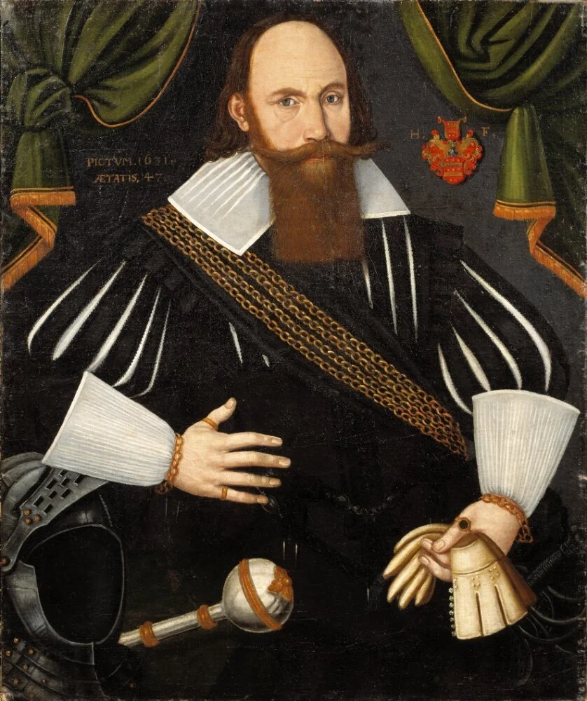 Henry Fleming (1584-1650) baron, Admiral, governor, married to 1. Ebba Eriksdotter Bååt, 2. Sigrid Kurtzel, detail