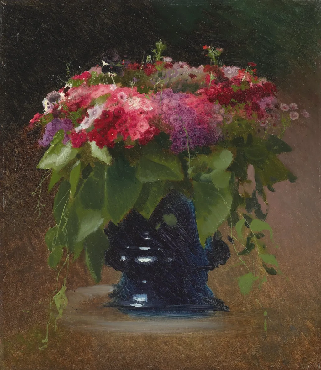 Bouquet of Flowers. Phlox, by Ivan Kramskoi, oil