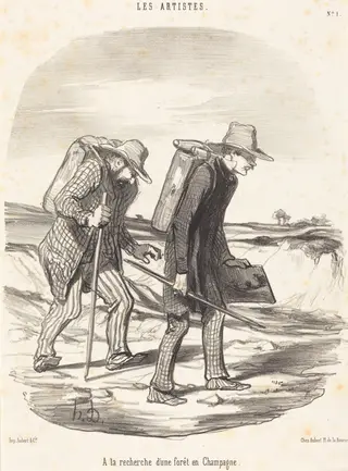 A la recherche d'une forêt en Champagne (In Search of a Forest in Champagne), by Honoré Daumier, ink, 1847