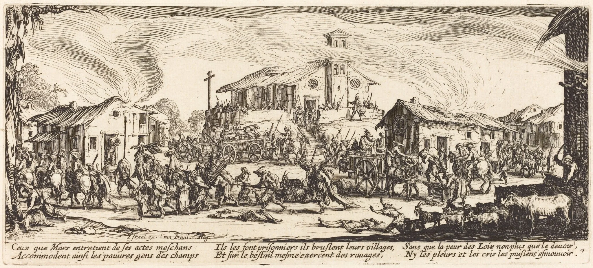 Plundering and Burning a Village, detail