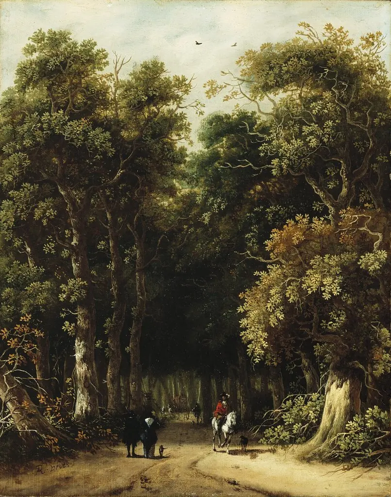Landscape with Carriage, by Roelof Jansz van Vries, unspecified, 1665