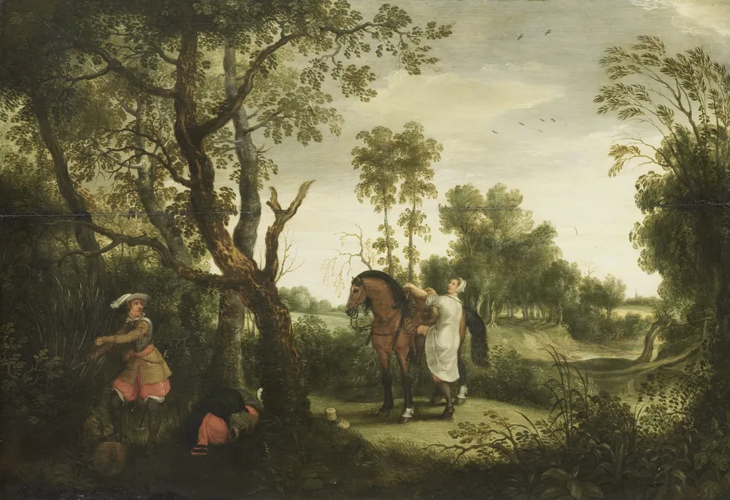 The robber punished, by Sebastiaen Vrancx, oil, 1623