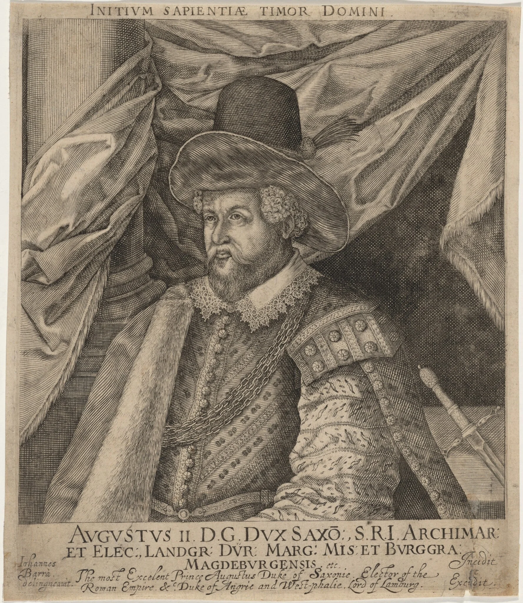 Augustus II, Elector of Saxony, detail