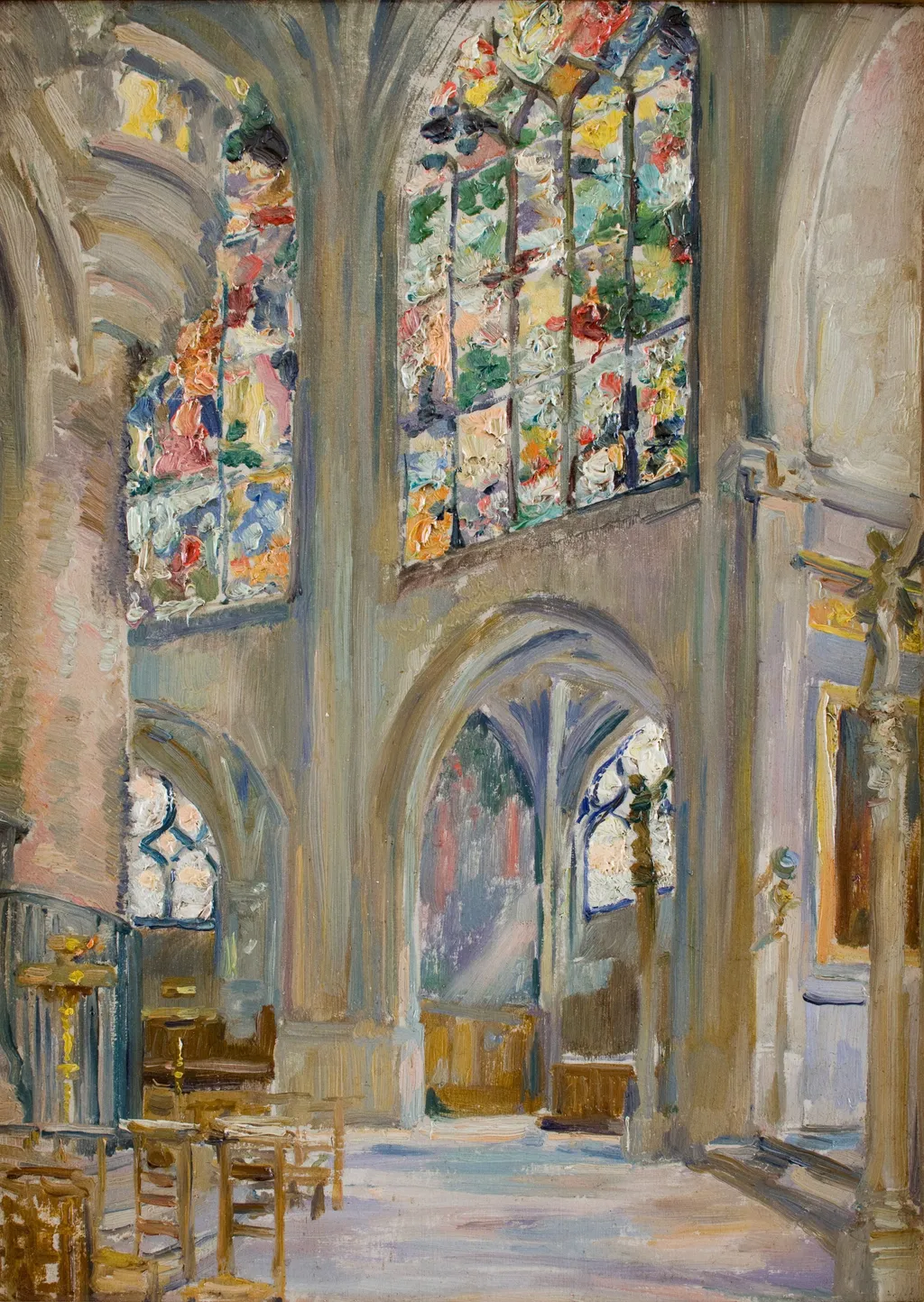 Interior of the Church of St. Étienne in Paris, by Stanisław Wyspiański, oil, 1864