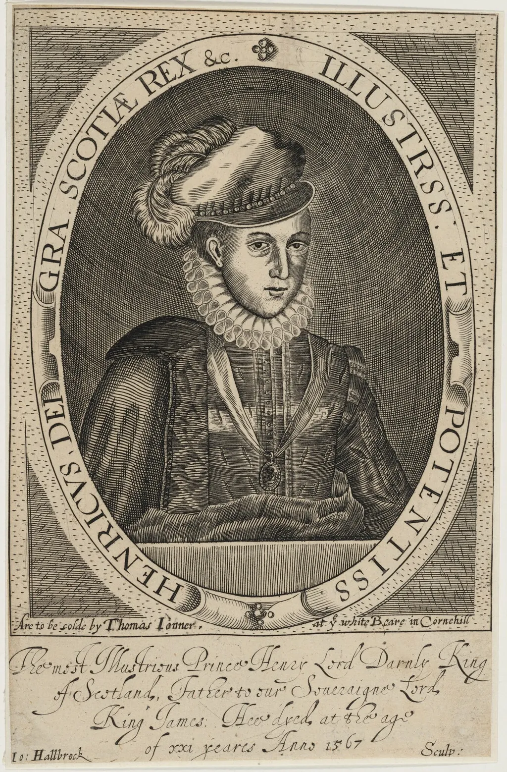 Prince Henry, Lord Darnley, King of Scotland, by Jo Hallbrock, ink, 1670