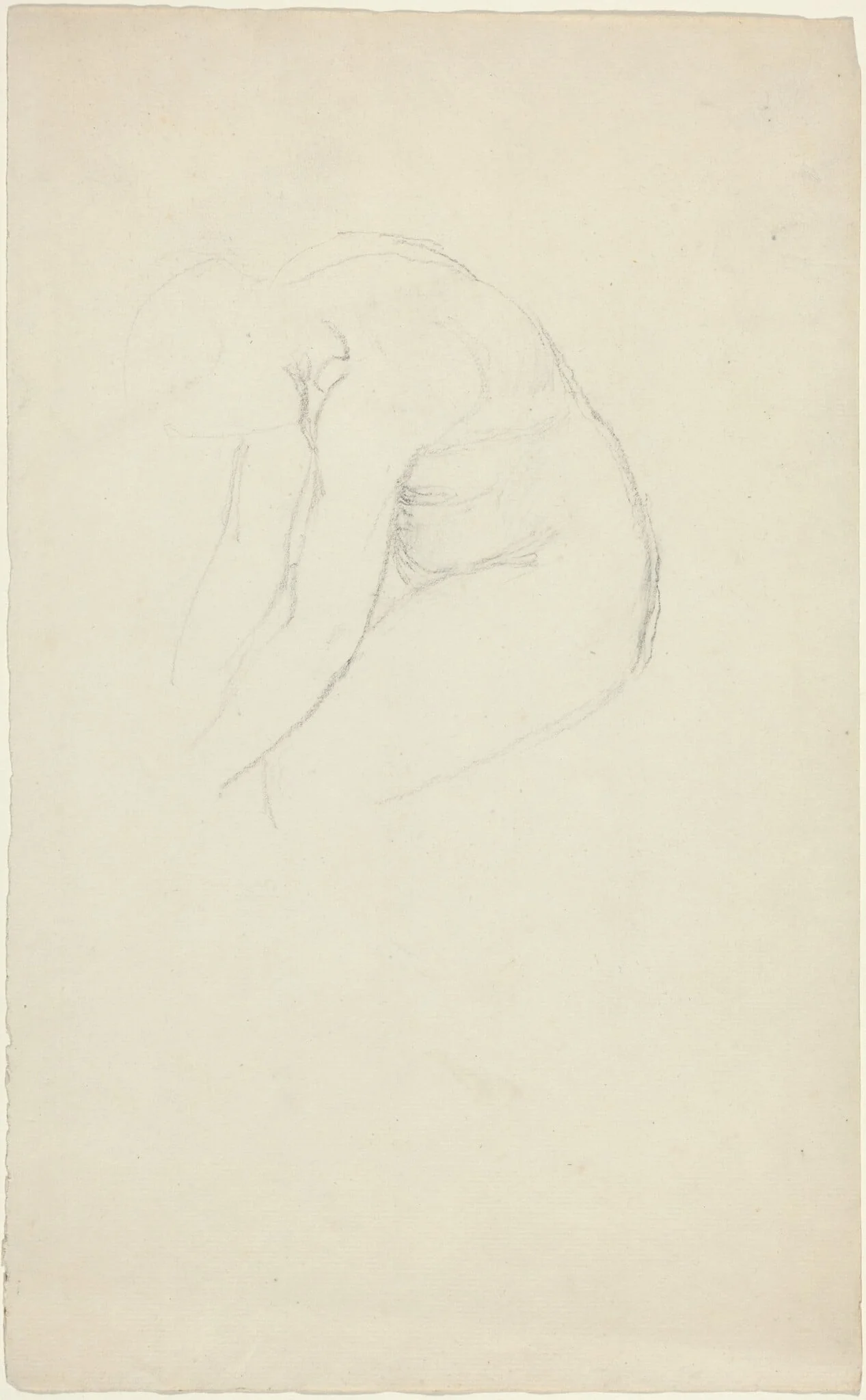Seated Figure Bending Forward, detail