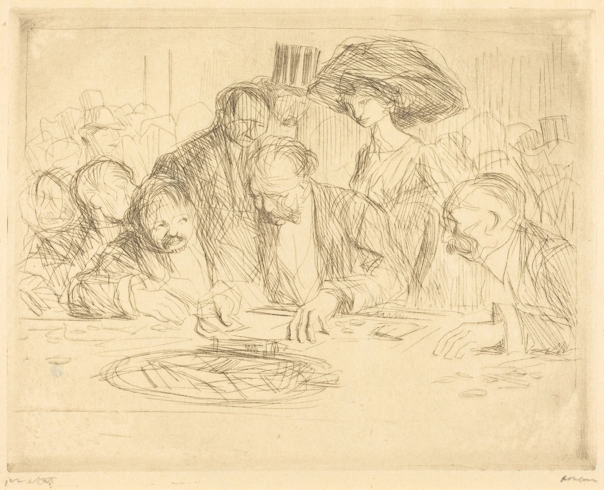 A la table de jeu (2e planche) (At the Gambling Table) (second plate), detail