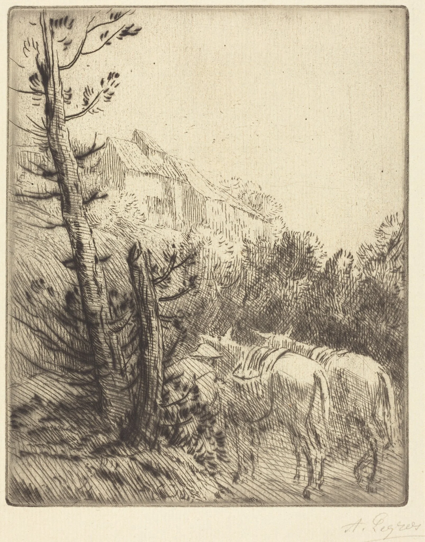 Farm on the Hillside (La ferme sur le coteau), detail