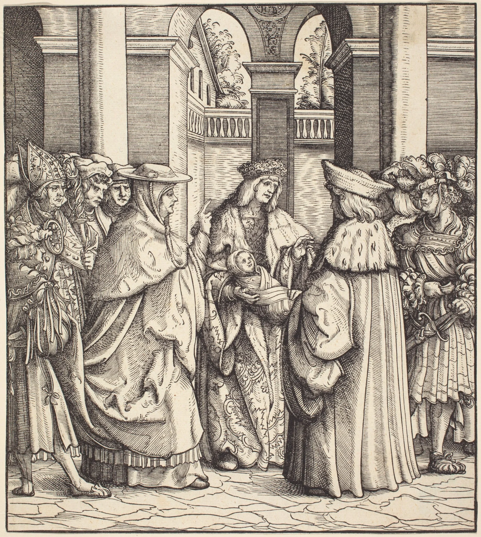The Archbishop Blessing the Child after the Baptism, detail
