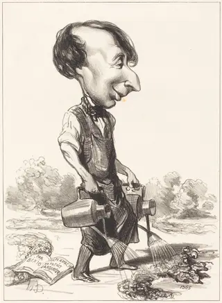 J. Alexandre Bixio, by Honoré Daumier, ink, 1849