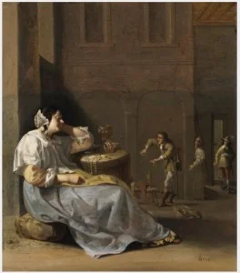 Interior with a Woman Sleeping, detail