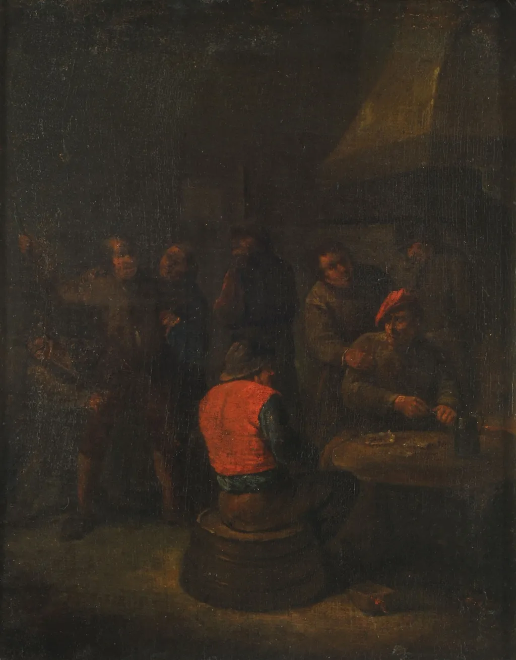 Riña en una taberna, by Adriaen van Ostade, oil