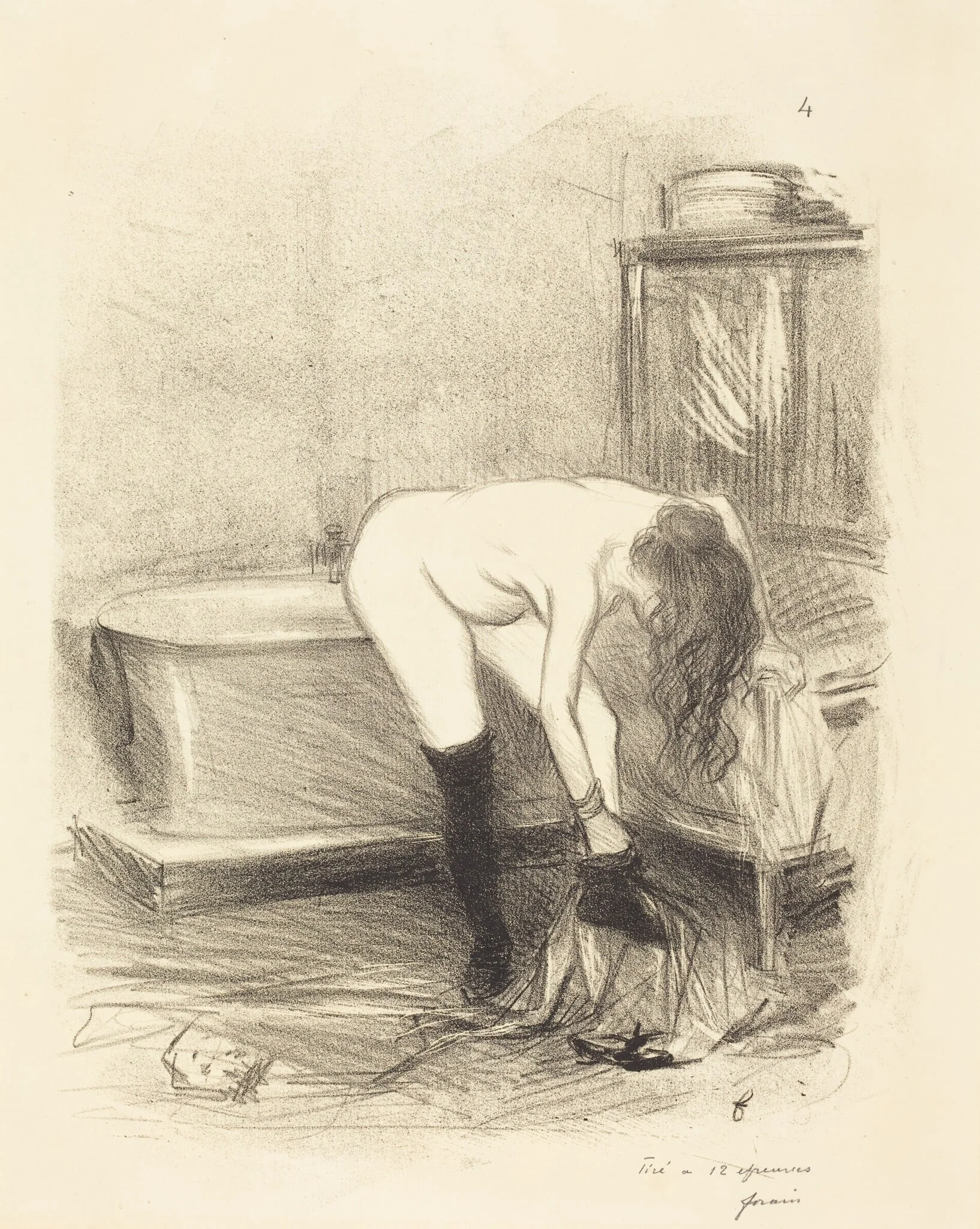 Le bain (planche en hauteur) (The Bath) (vertical plate), detail