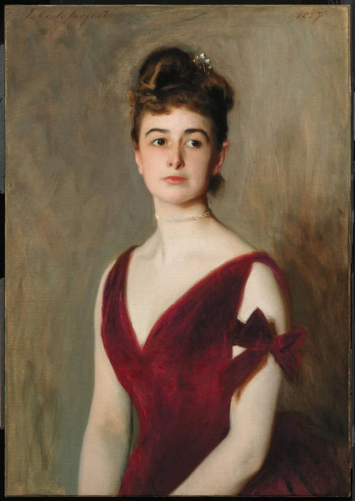 Mrs. Charles E. Inches (Louise Pomeroy), detail