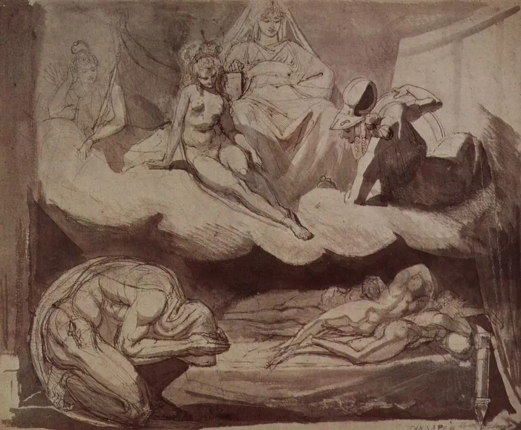The Daughters of Pandareos, by Henry Fuseli, unspecified, 1798