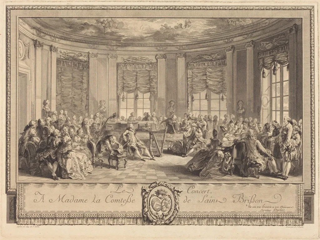 Le concert, by Antoine-Jean Duclos, ink, 1774