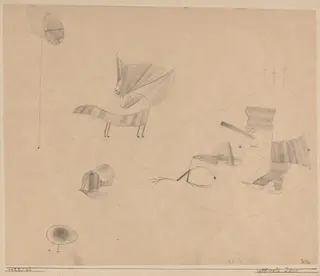 Verhexte Tiere (Bewitched Animals), by Paul Klee, graphite, 1922