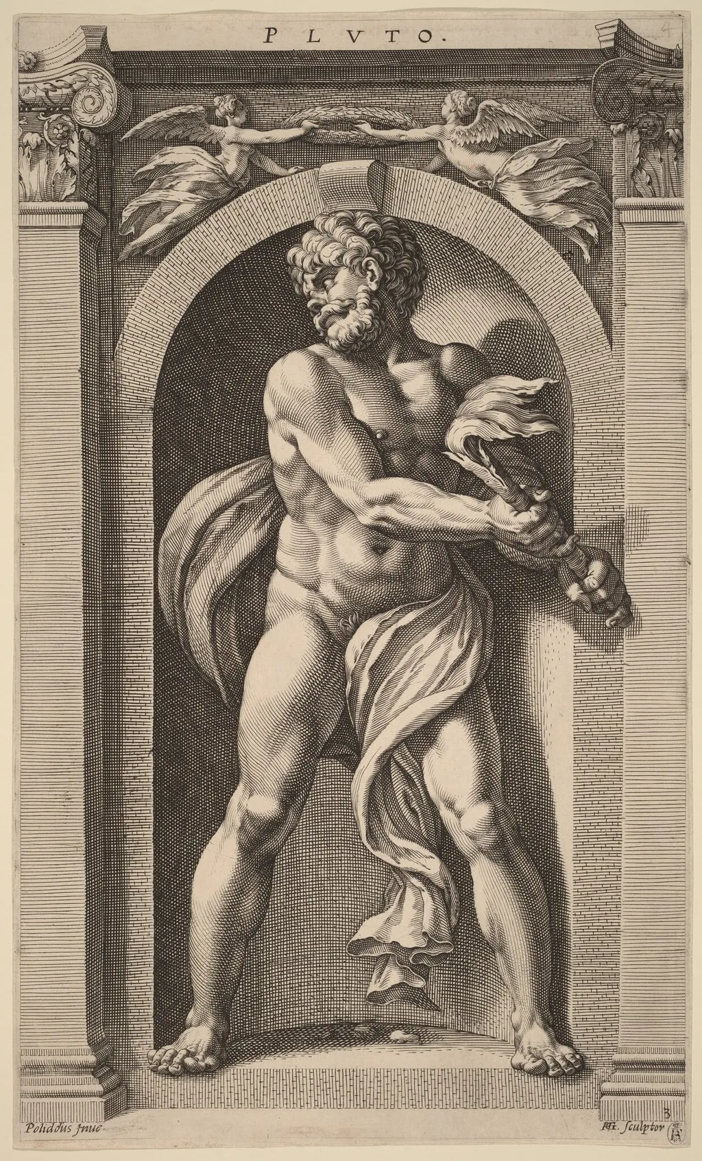 Pluto, by Hendrick Goltzius, ink, 1592
