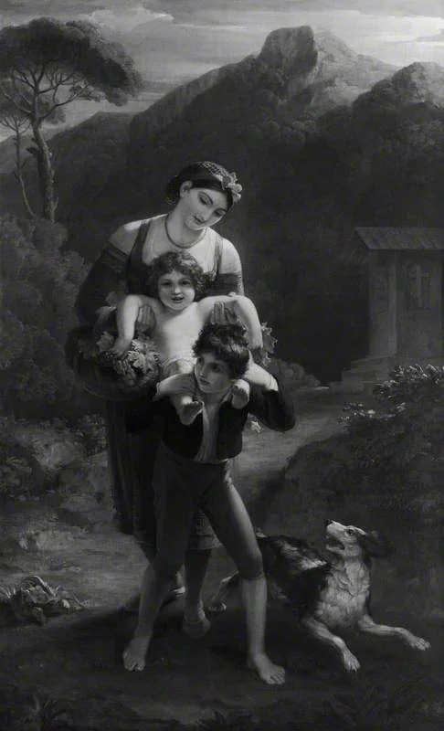 Peasants of Subiaco Returning from the Vineyard on a Holiday, detail