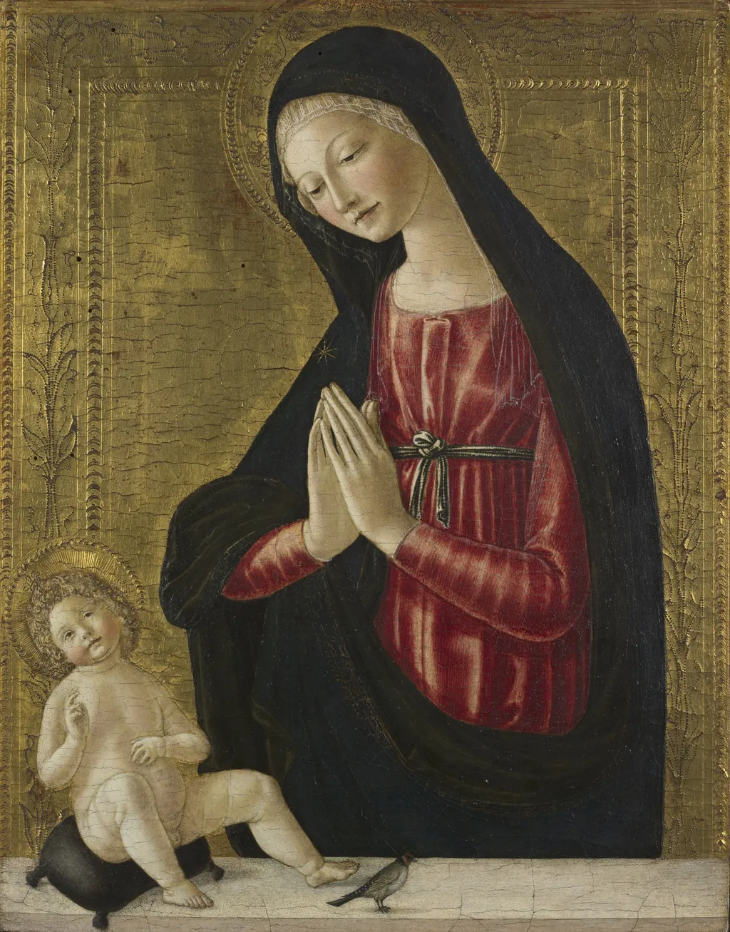Virgin and Child with a Goldfinch, by Neroccio de' Landi, unspecified, 1496