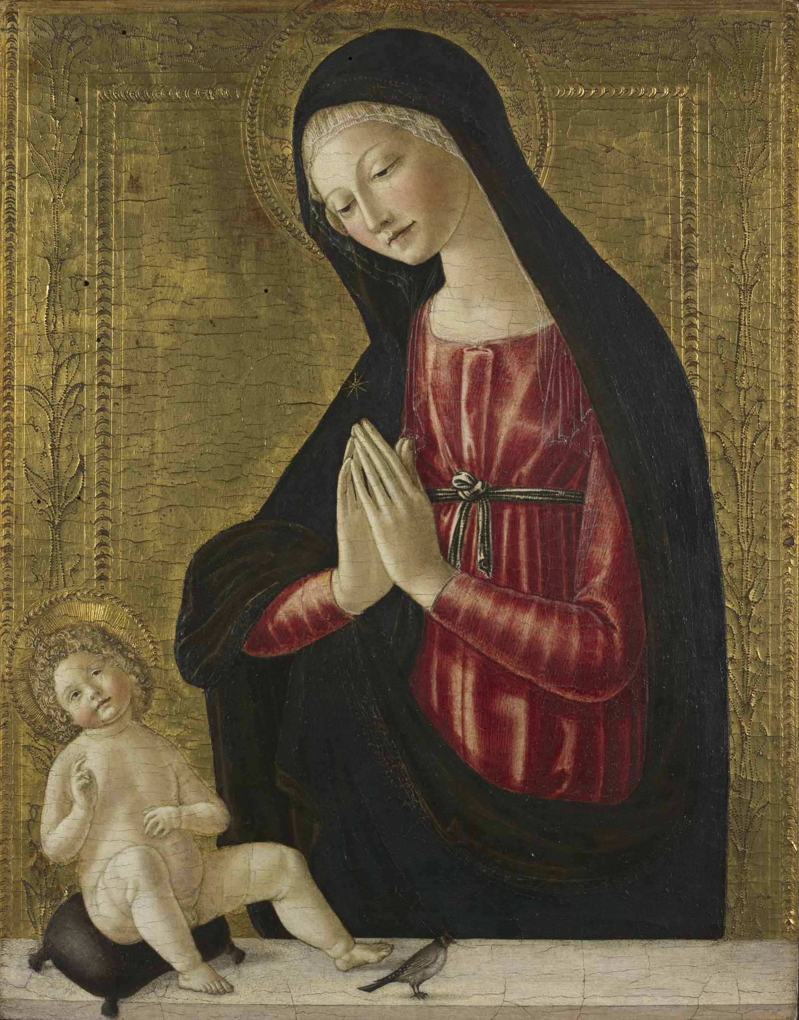 Virgin and Child with a Goldfinch, detail