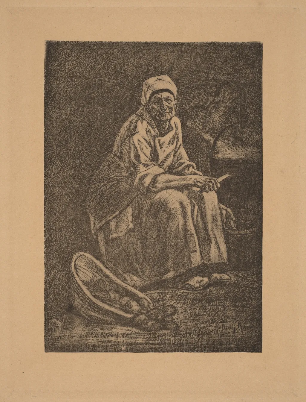Oude-Kate, by Félicien Rops, ink, 1866