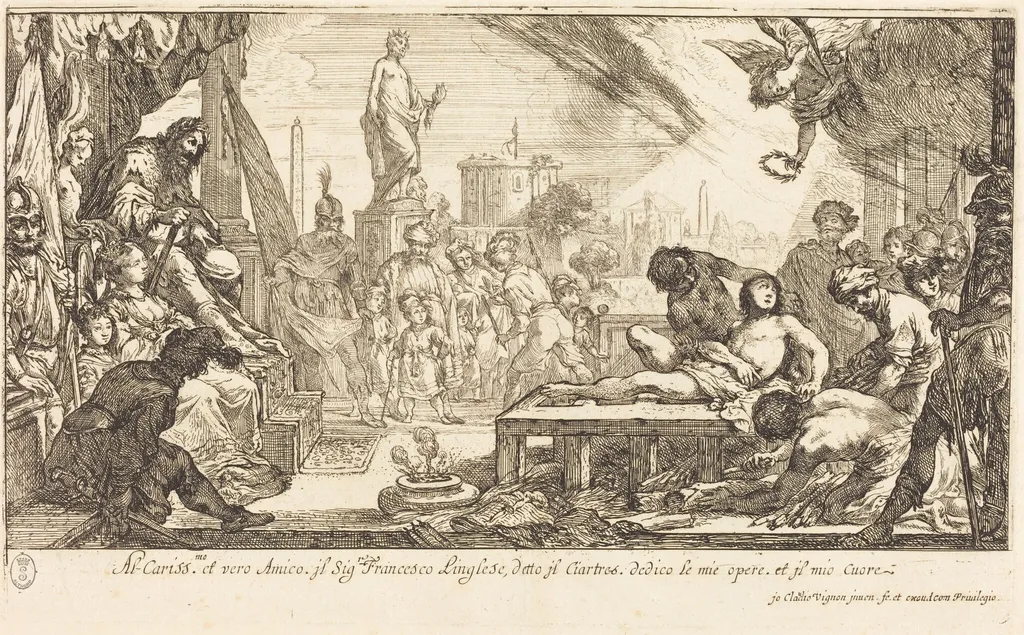 The Martyrdom of Saint Lawrence, by Claude Vignon, ink, 1632
