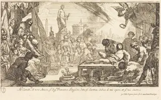 The Martyrdom of Saint Lawrence, by Claude Vignon, ink, 1632