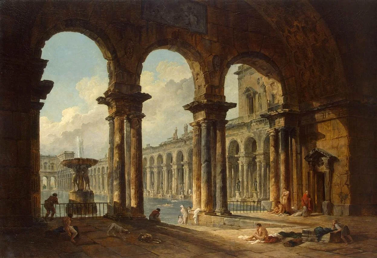 Ancient Ruins Used as Public Baths, detail