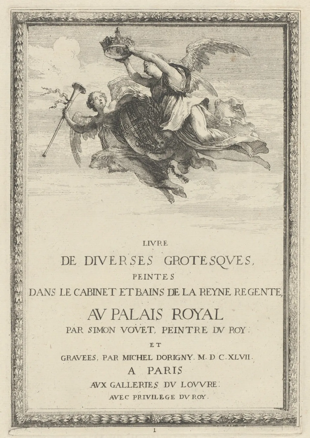 Title Page, by Michel Dorigny, ink, 1647