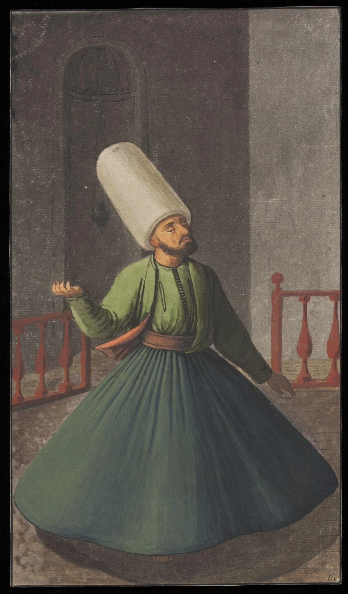 A Mevlevi, or Whirling Dervish, detail