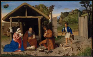 The Adoration of the Shepherds, by Vincenzo Catena, oil, 1520