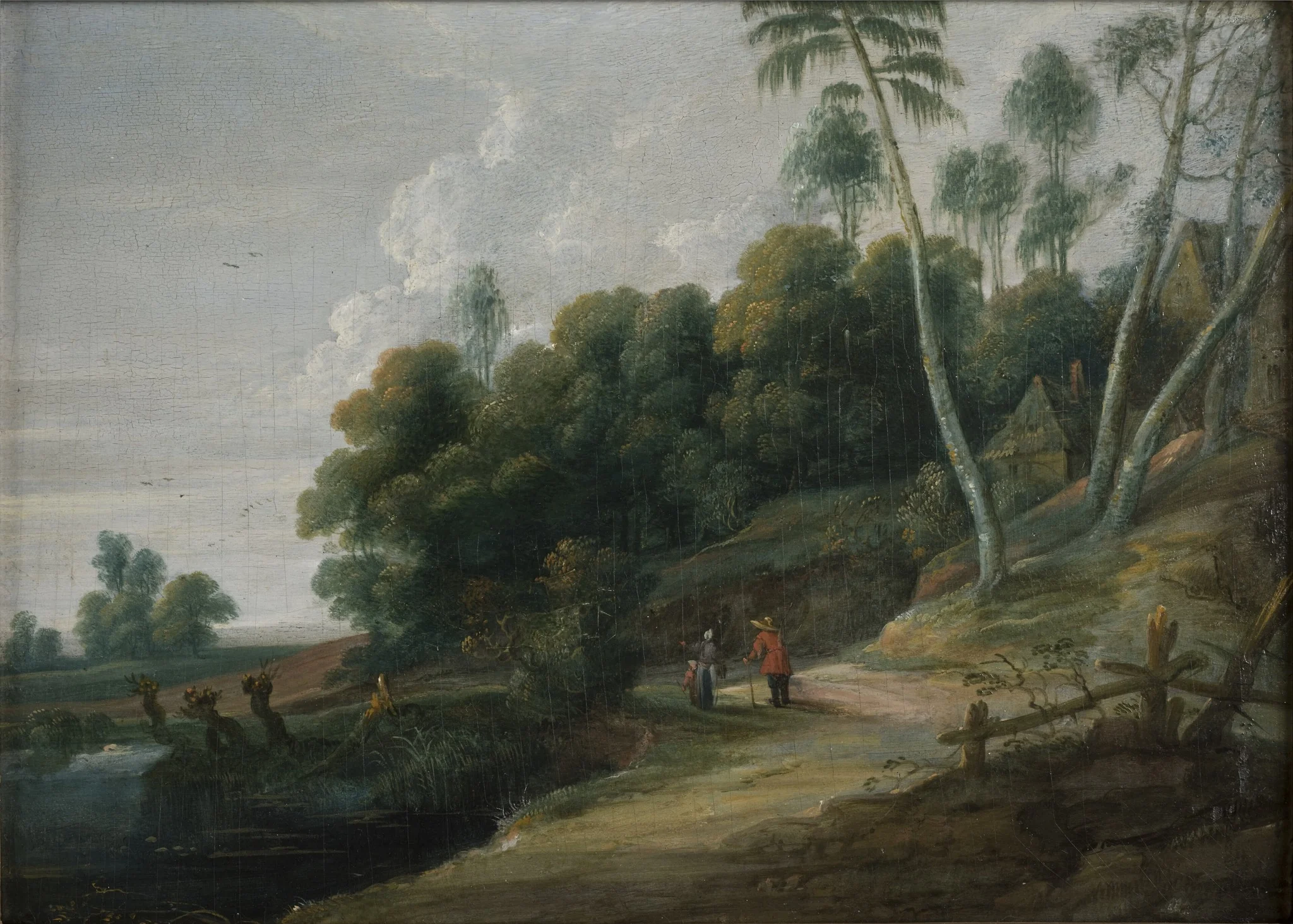 Landscape with a Road near a Lake, detail