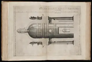 Section and Interior of the Sanctuary of San Lorenzo de El Escorial, by Pedro Perret, ink, 1583