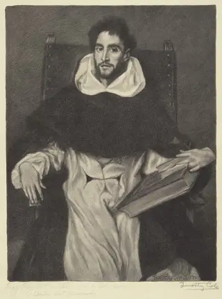 Fray Feliz Ortensio Palaucino, by Timothy Cole, ink, 1930