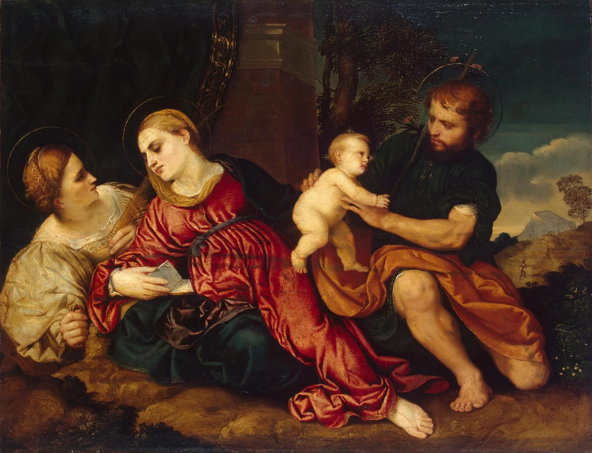 Holy Family with St Catherine, detail