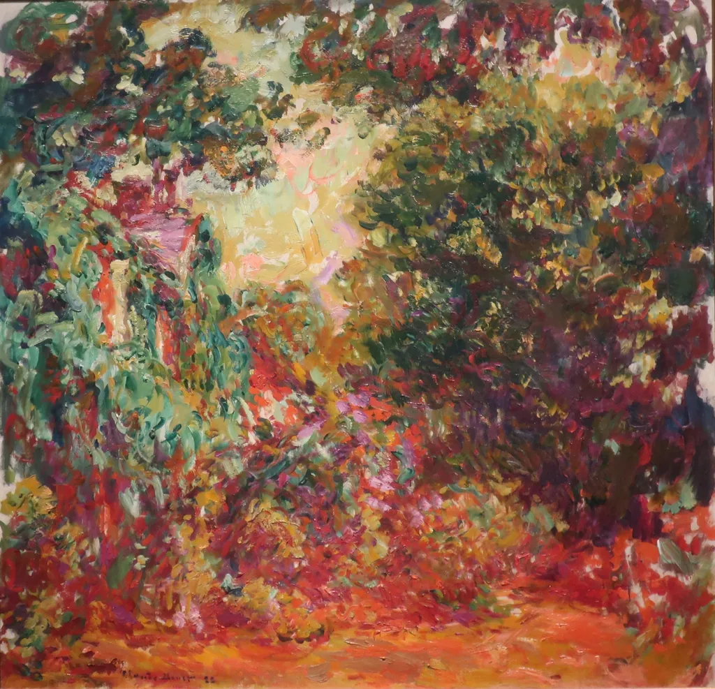The artist's house seen from the rose garden, by Claude Monet, oil, 1923