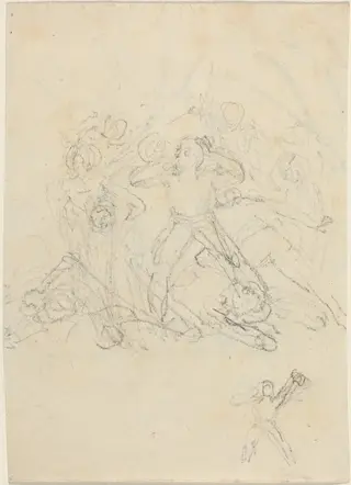 Battle Scene, by John Flaxman, graphite, 1790