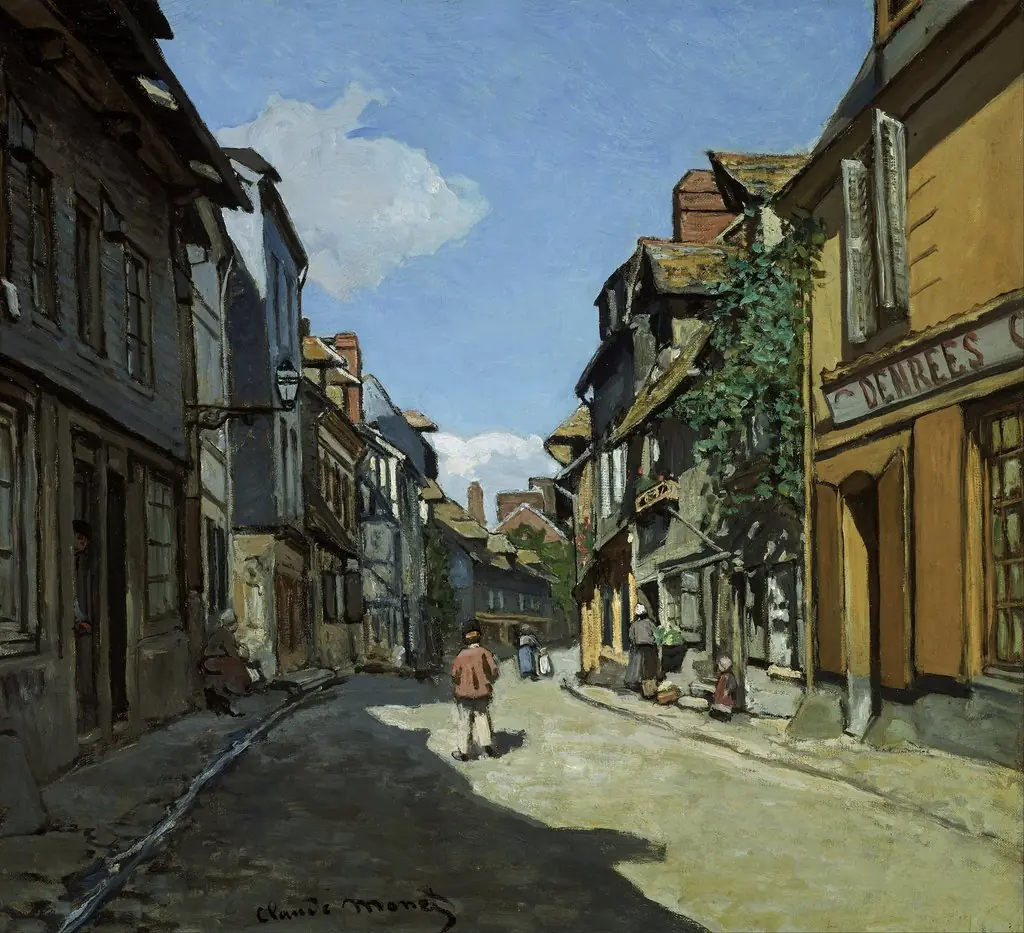 Rue de la Bavole, Honfleur, by Claude Monet, oil, 1864