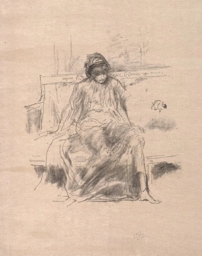 The Draped Figure Seated, detail