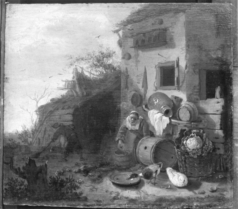 Vor dem Bauernhause, detail
