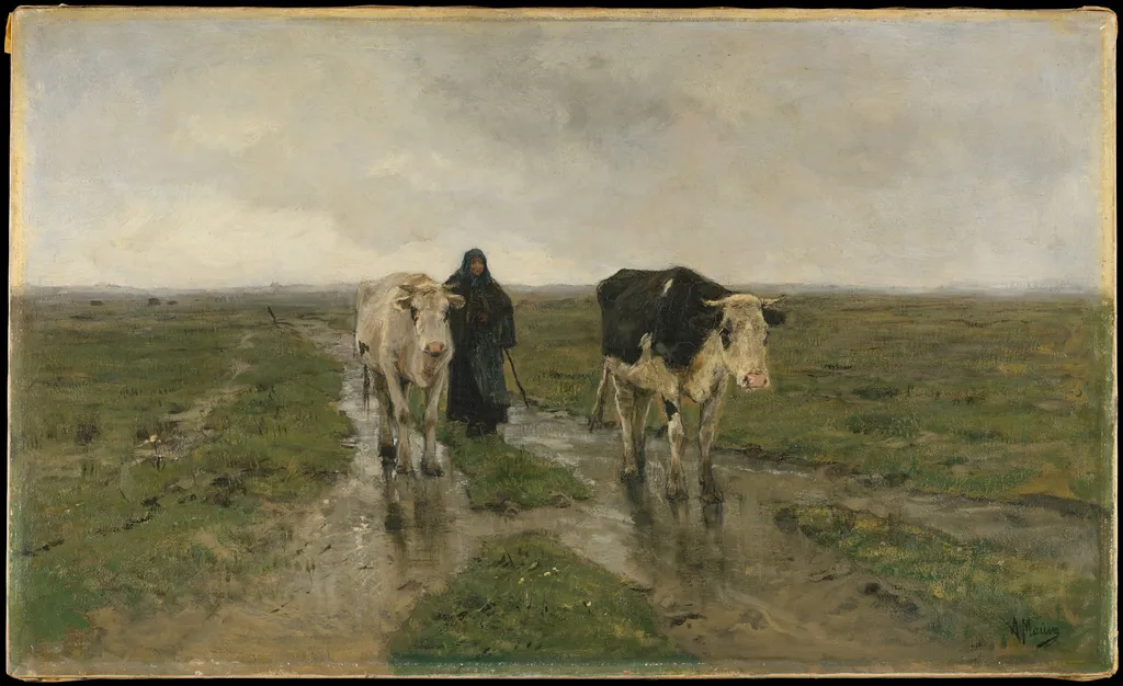 Changing Pasture, by Anton Mauve, oil