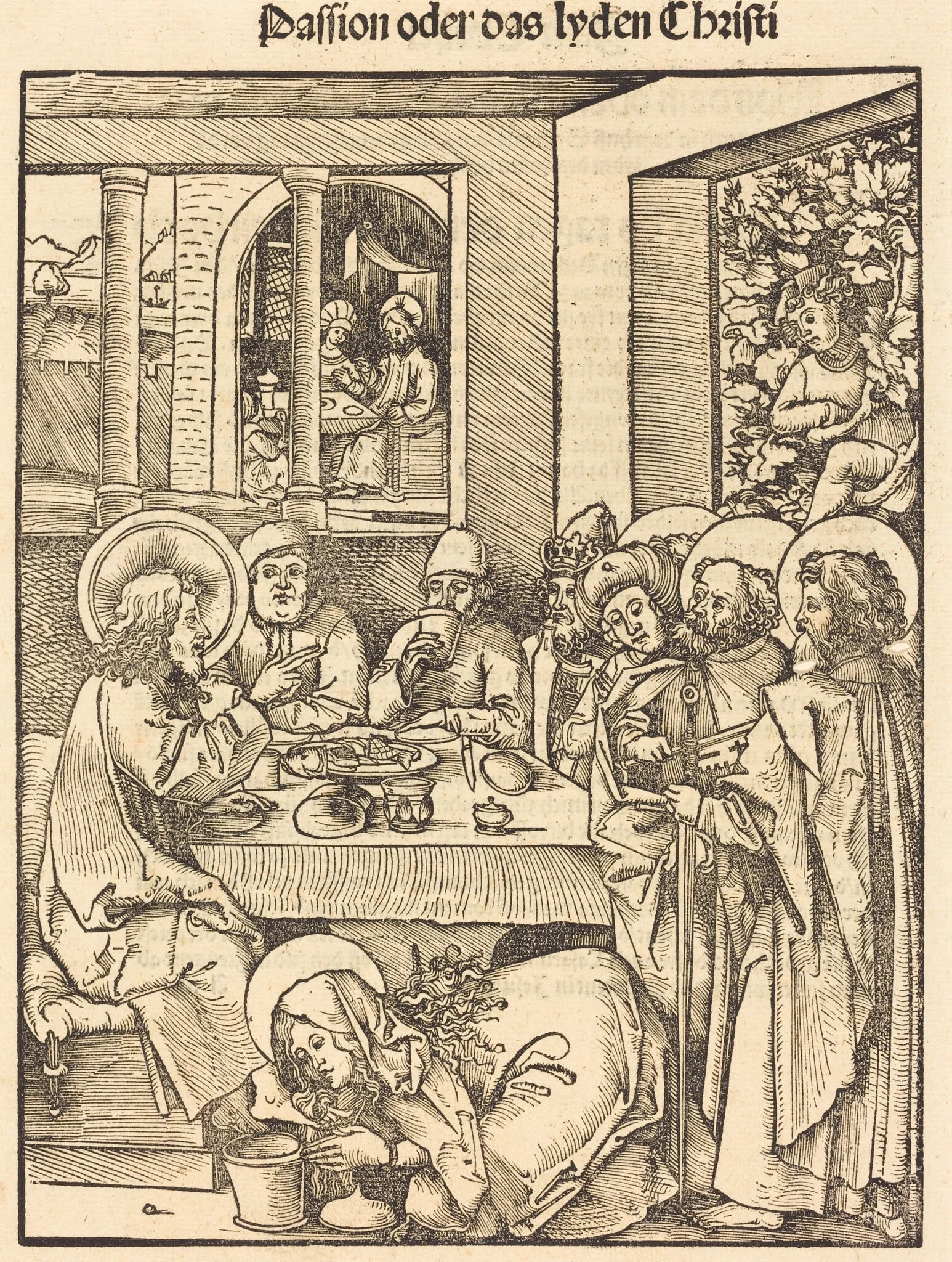 Mary Magdalen Washing Feet of Christ, detail