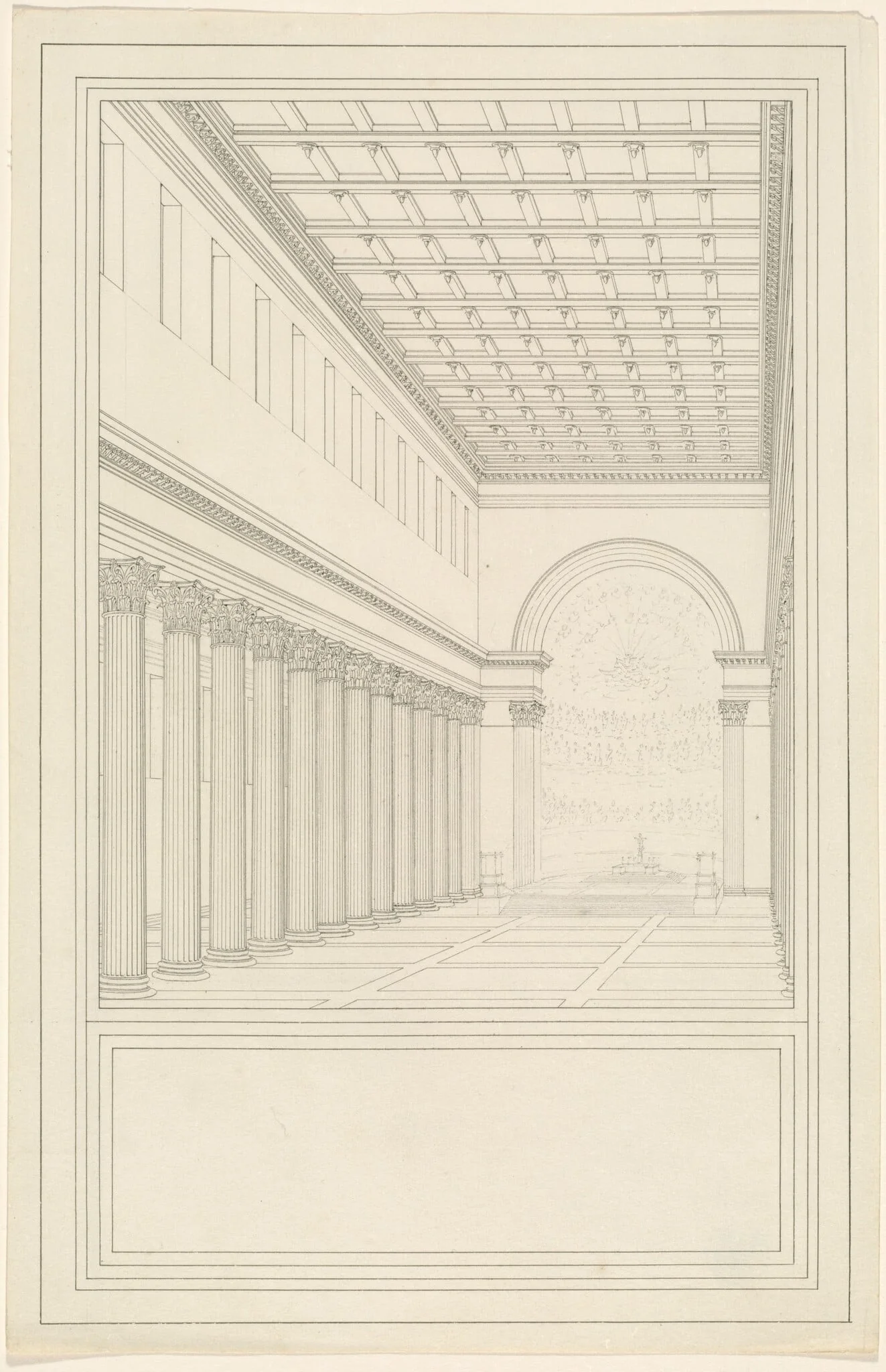 The Nave and Apse, without a Transept, of a Cathedral for Berlin, detail