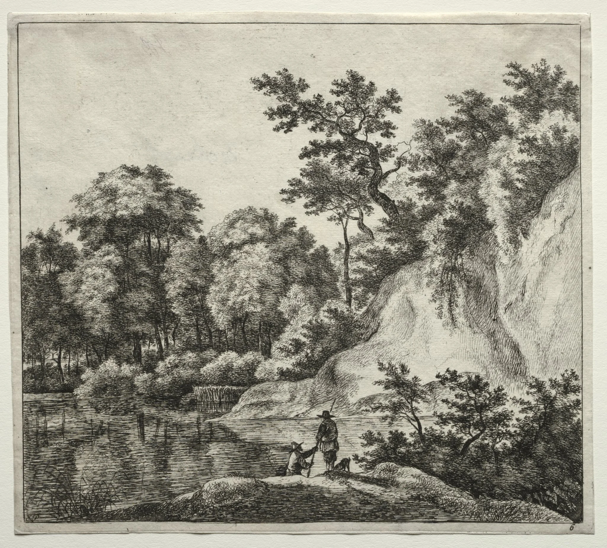 The Rock Bathed by the River, detail